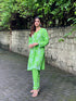 Miesha in Chikankari Short Modal Kurta Set - Green